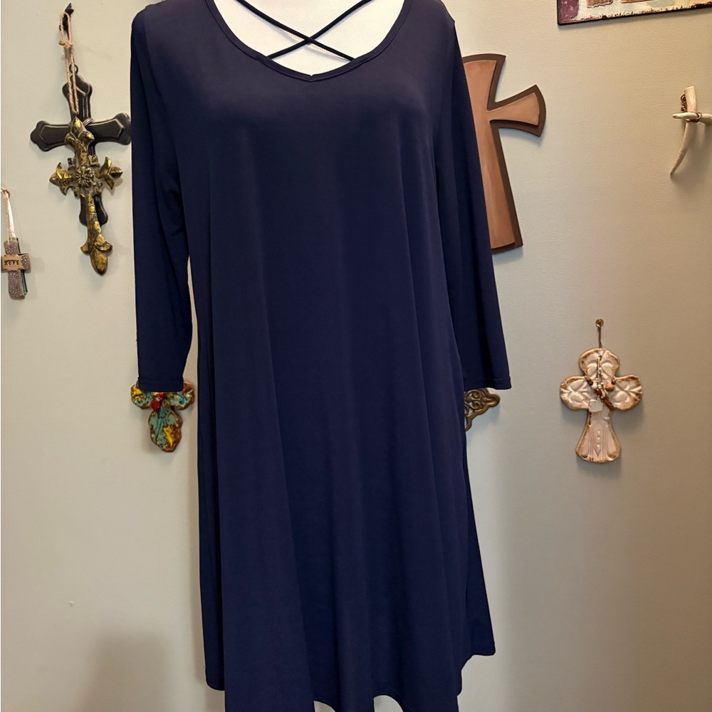 Heathmoor Navy Long Sleeve Dress